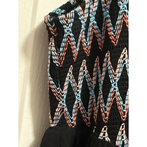 Torrid Babydoll Challis Top Embroidered Smocked Cami Women’s plus size 2X Black - Picture 7 of 16